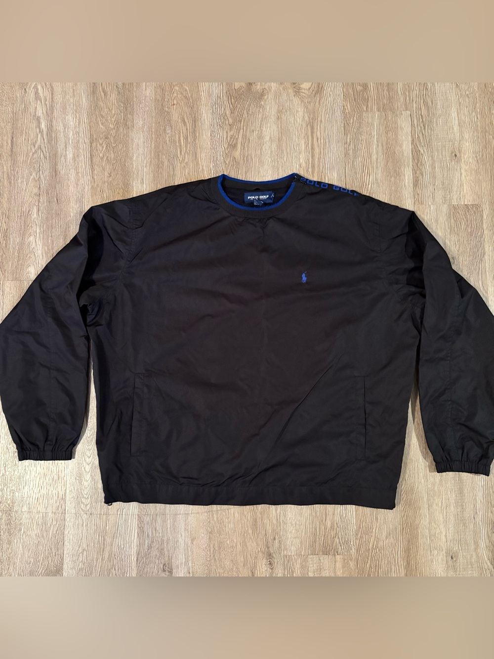 Ralph Lauren Polo Golf Mens Pullover Windbreaker Blck Blue XL
